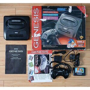 Sega Genesis Console Sonic 2 Bundle - Complete In Box CIB - Tested